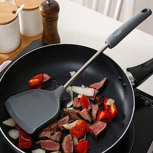Non-Stick Silicone Spatula Kitchen Utensil for cooking Baking Stir-fry Silicone cooking Turner with long Handle